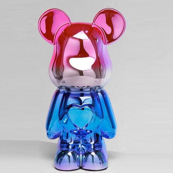 Space Bear Metallic Sculpture Figurine-Letifly Lights and Decor