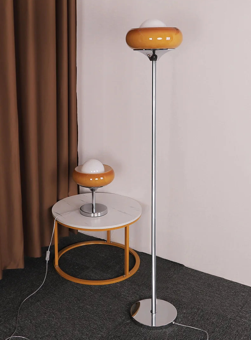 Starburst Retro Glass & Chrome LED Table & Floor Lamp-Letifly Lights and Decor