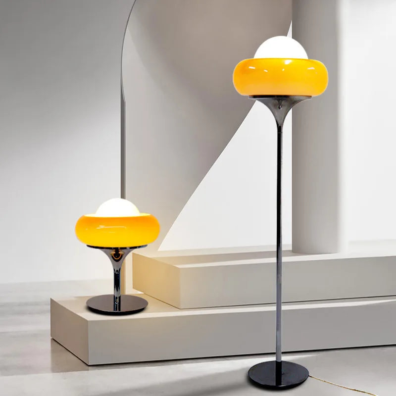 Starburst Retro Glass & Chrome LED Table & Floor Lamp-Letifly Lights and Decor