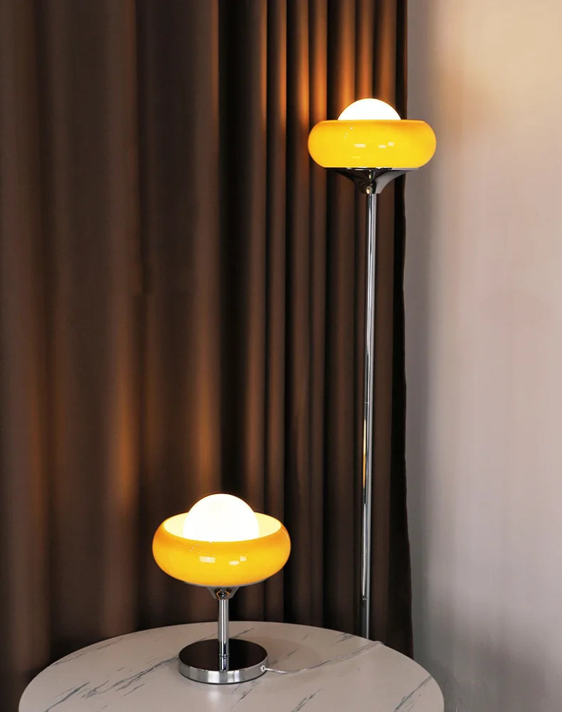 Starburst Retro Glass & Chrome LED Table & Floor Lamp-Letifly Lights and Decor