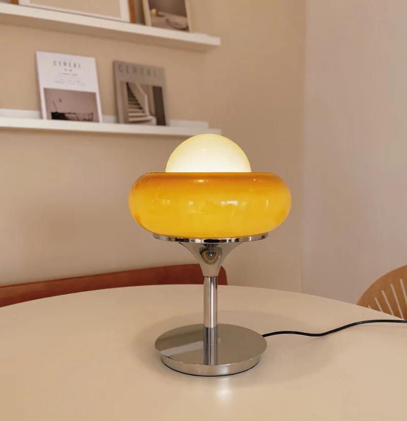 Starburst Retro Glass & Chrome LED Table & Floor Lamp-Letifly Lights and Decor