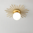 Sun Rays Glass & Gold Ceiling Lamp-Letifly Lights and Decor