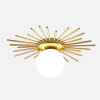 Sun Rays Glass & Gold Ceiling Lamp-Letifly Lights and Decor