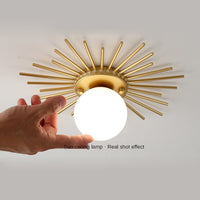 Sun Rays Glass & Gold Ceiling Lamp-Letifly Lights and Decor