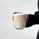 Vintage Glass Cup textured glass cups for hot and cold drinks borosilicate glass cups