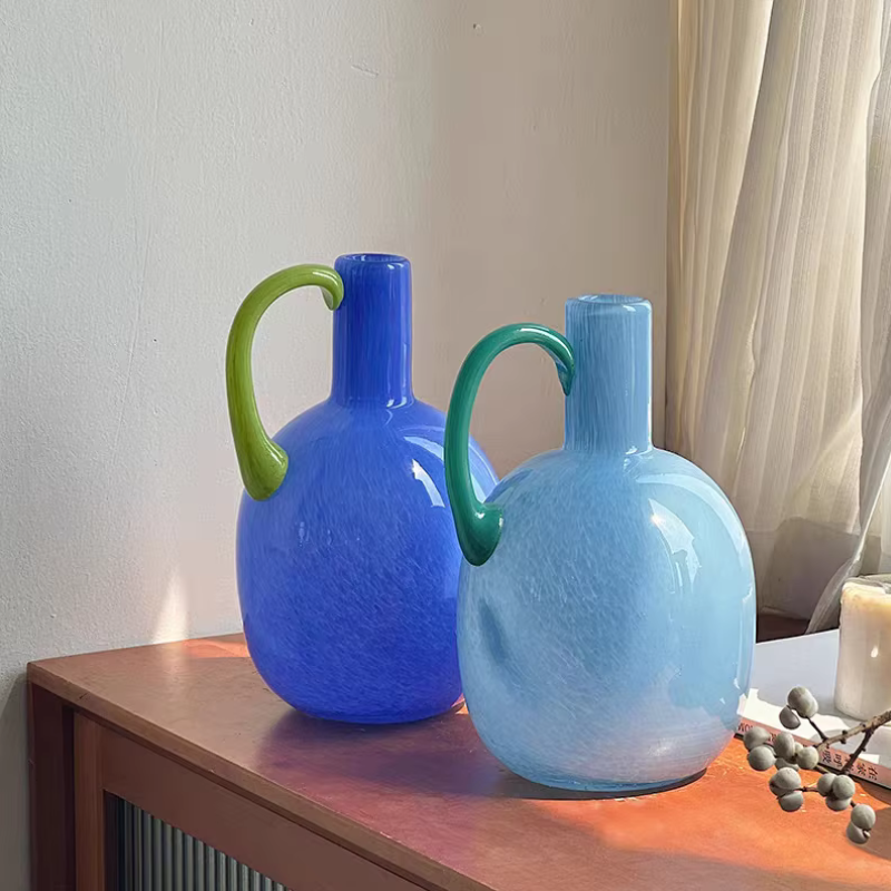 Sunset Pour Colorblock Glass Vase