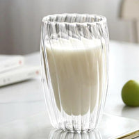 Transparent Drinkware Cup double layer ripple texture