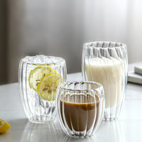 Swirl Double Layer Ripple Glass Cup-Letifly Lights and Decor