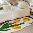 tulip print tufted carpet rug non slip rug plush carpet floral print tulip carpet