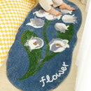 tulip print tufted carpet rug non slip rug plush carpet floral print tulip carpet
