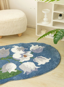 tulip print tufted carpet rug non slip rug plush carpet floral print tulip carpet