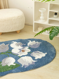 tulip print tufted carpet rug non slip rug plush carpet floral print tulip carpet