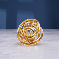 Handcrafted twisted coil glass sculpture minimalist desk decoration