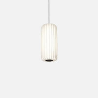 Silk Pendant Light modern fabric hanging lamp with black frame adjustable height