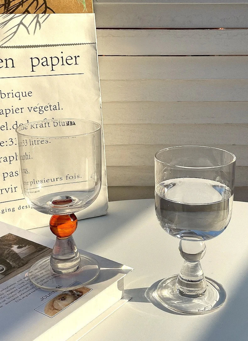 Vintage Clear Wine Glass