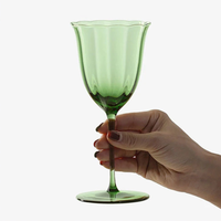 Vintage Green Wine Glass
