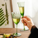 Vintage Green Wine Glass