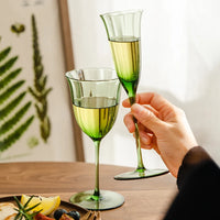 Vintage Green Wine Glass