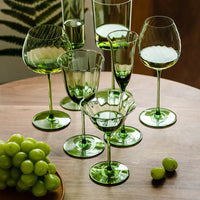 Vintage Green Wine Glass