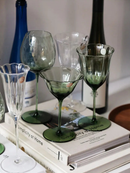 Vintage Green Wine Glass