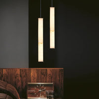 cylindrical marble pendant light LED light