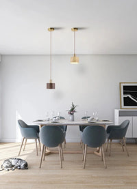 Bedside Pendant/Wall Lamp Modern Walnut Brass Pendant & Wall Lamp Metal Hanging Light for Bedroom, Dining Room, and Bar Décor
