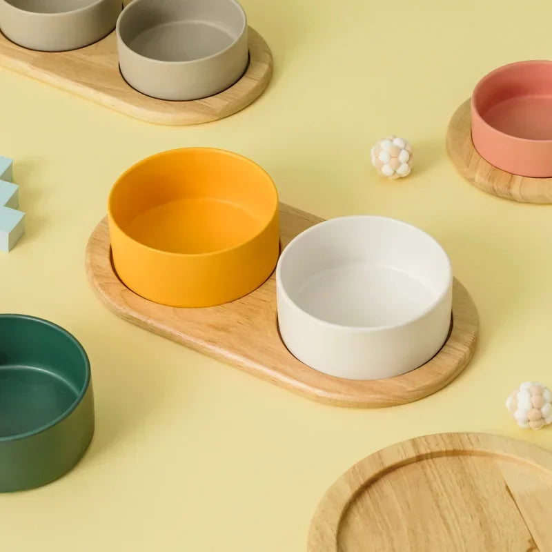 Whisker Wood Pet Feeding Bowl