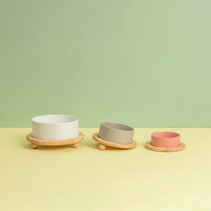 Whisker Wood Pet Feeding Bowl