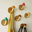 colorful wooden mushroom wall hooks for kids room nursery entryway towel bag coat hanging set with screws