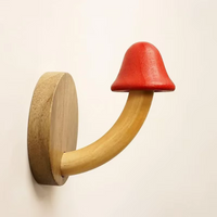 colorful wooden mushroom wall hooks for kids room nursery entryway towel bag coat hanging set with screws
