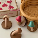 colorful wooden mushroom wall hooks for kids room nursery entryway towel bag coat hanging set with screws
