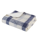 Bloomington Faux Mohair to Sherpa Throw Blanket Plaid Reversible Soft Cozy Accent