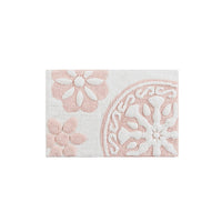 Floral medallion round rectangle bath mat tufted plush rug absorbent soft pile rug