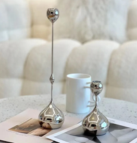 Chrome Drop Dining Candle Holder Set-Letifly Lights and Decor