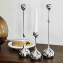 Chrome Drop Dining Candle Holder Set-Letifly Lights and Decor