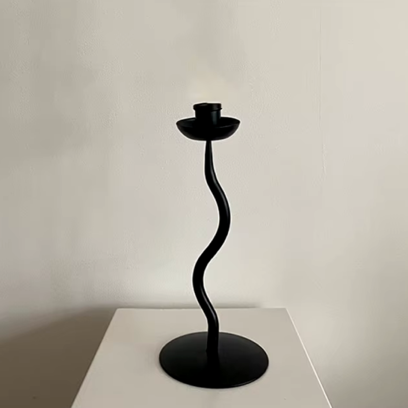 Deco Wave Iron Candle Holder-Letifly Lights and Decor