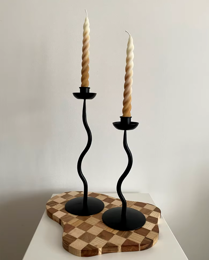 Deco Wave Iron Candle Holder-Letifly Lights and Decor