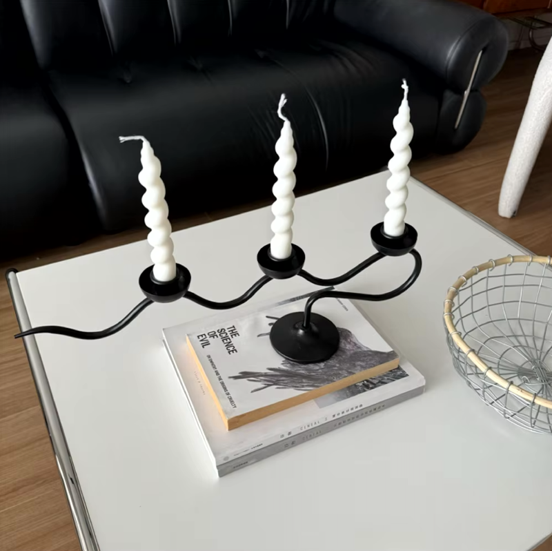 Deco Wave Iron Candle Holder-Letifly Lights and Decor