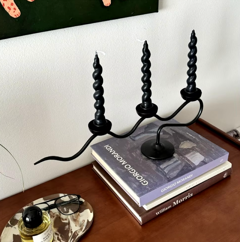 Deco Wave Iron Candle Holder-Letifly Lights and Decor