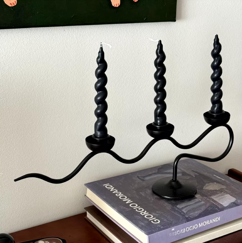 Deco Wave Iron Candle Holder-Letifly Lights and Decor