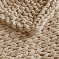 Chunky Double Knit Handmade Throw Blanket Cozy Soft Textured Couch and Bed Accent Decor