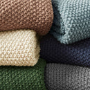 Bree Knit Throw and Pillow Set Textured Soft Blanket Cozy Living Room Accent