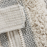 Woven textured bath rug stripe non skid shaggy bathroom mat boho inspired handwoven rug