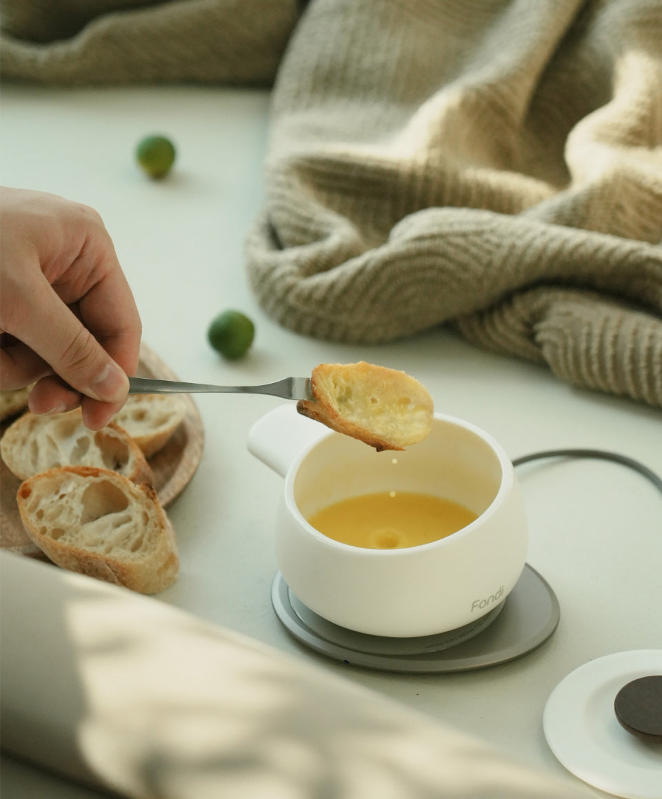 Fondi Self-heating Fondue Set - Jasmine White-Letifly Lights and Decor
