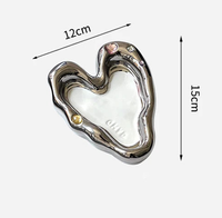 heart chrome mirror tray catch all ceramic plate