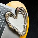 heart chrome mirror tray catch all ceramic plate