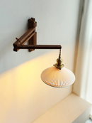 Walnut Wood Adjustable Wall Lamp
