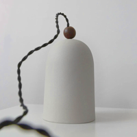 matte white black metal and walnut japanese Pendant Lamp minimalist nature decor