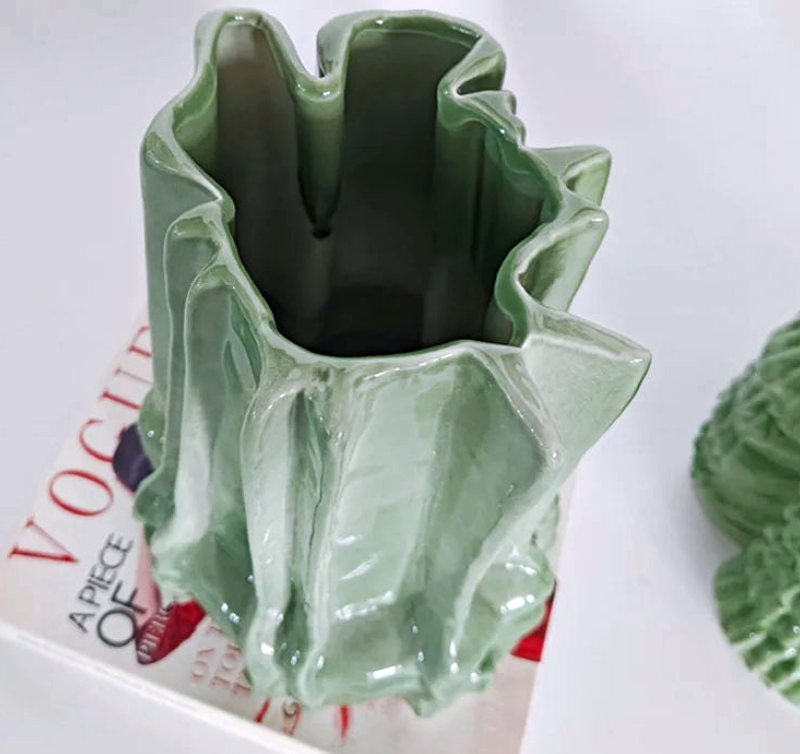 Ripple Glazed Ceramic Abstract Vase-Letifly Lights and Decor