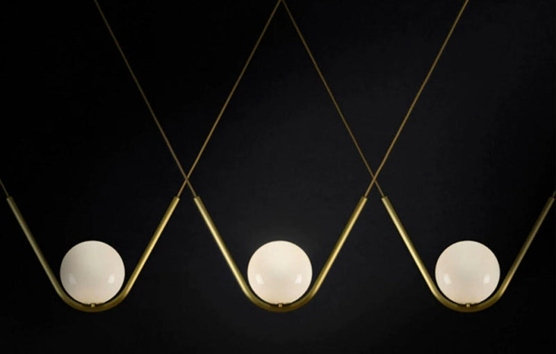 Harmony Glass & Brass Pendant Light & Chandelier